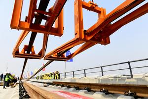 CHINA-SHANDONG-BINZHOU-CONSTRUCCION FERROVIARIA-COLOCACION DE VIAS