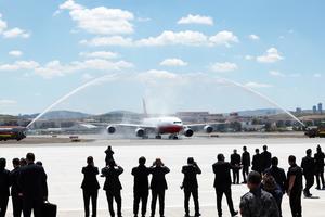 TURQUIA-ANKARA-AEROPUERTO DE ANKARA-ERDOGAN-CEREMONIA DE INAUGURACION