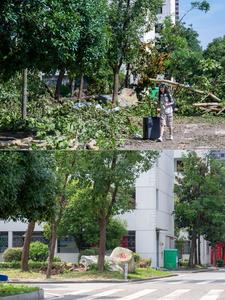 CHINA-HUBEI-HUANGGANG-TORMENTAS ELECTRICAS Y VENDAVALES-RECUPERACION