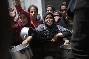 MEDIO ORIENTE-GAZA-CAMPAMENTO DE REFUGIADOS DE JABALIA-ALIMENTOS-DISTRIBUCION