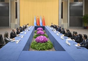 CHINA-SHANGHAI-XI JINPING-JEFE DE LA ONU-REUNION