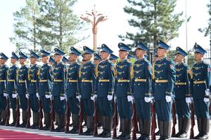 KIRGUISTAN-BISHKEK-CHINA-XI JINPING-CEREMONIA DE BIENVENIDA