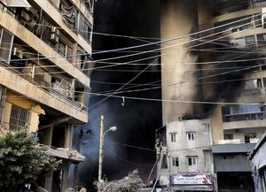 LIBANO-BEIRUT-ATAQUE AEREO-INCENDIO