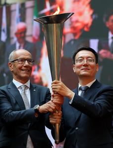 ITALIA-TURIN-FISU-UNIVERSIADA DE INVIERNO DE CHANGCHUN 2027-CEREMONIA DE RECOLECCION DE LA LLAMA