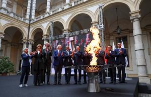 ITALIA-TURIN-FISU-UNIVERSIADA DE INVIERNO DE CHANGCHUN 2027-CEREMONIA DE RECOLECCION DE LA LLAMA