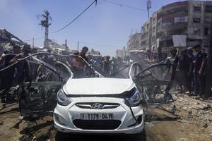 MEDIO ORIENTE-CIUDAD DE GAZA-ATAQUE CON DRON