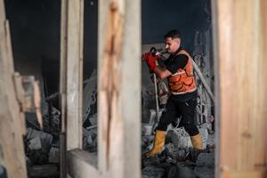 MEDIO ORIENTE-CIUDAD DE GAZA-ATAQUE AEREO-SECUELAS