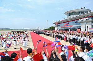 RPDC-PYONGYANG-CHINA-XI JINPING-KIM JONG UN-GRAN CEREMONIA DE DESPEDIDA