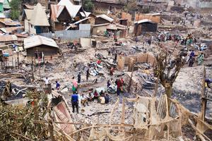 REPUBLICA DEMOCRATICA DEL CONGO-BUKAVU-INCENDIO-SECUELAS
