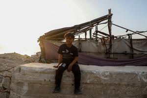 MEDIO ORIENTE-GAZA-CAMPAMENTO DE REFUGIADOS DE AL-SHATI-NIÑOS DESPLAZADOS