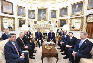 EEUU-CHINA-XI JINPING-VISITA DE ESTADO-TRUMP-INTERCAMBIO EN UN GRUPO PEQUEÑO