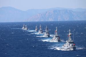TURQUIA-EJERCICIO MILITAR DENIZKURDU-HELICOPTEROS Y BARCOS