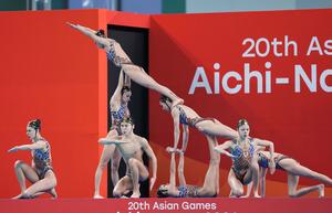 JAPON-HAMAMATSU-JUEGOS ASIATICOS-NATACION ARTISTICA-EQUIPOS MIXTOS-RUTINA ACROBATICA