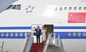 KIRGUISTAN-BISHKEK-CHINA-XI JINPING-CUMBRE DE LA OCS-VISITA DE ESTADO-LLEGADA