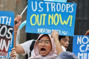 FILIPINAS-CIUDAD QUEZON-EJERCICIOS MILITARES CONJUNTOS CON EEUU-PROTESTA