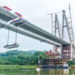 CHINA-CHONGQING-FERROCARRIL DE ALTA VELOCIDAD-PUENTE-CIERRE