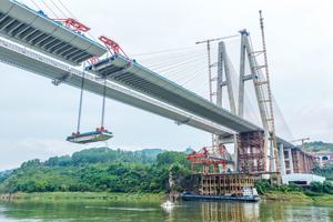 CHINA-CHONGQING-FERROCARRIL DE ALTA VELOCIDAD-PUENTE-CIERRE