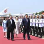 RPDC-PYONGYANG-CHINA-XI JINPING-KIM JONG UN-CEREMONIA DE DESPEDIDA