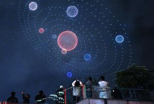 CHINA-GUIZHOU-GUIYANG-ESPECTACULO DE LUCES CON DRONES