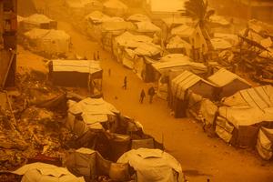 MEDIO ORIENTE-CIUDAD DE GAZA-TORMENTA DE ARENA