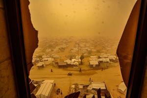 MEDIO ORIENTE-CIUDAD DE GAZA-TORMENTA DE ARENA