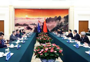 CHINA-BEIJING-HAN ZHENG-AUSTRALIA-PRESIDENTE DE LA CAMARA DE REPRESENTANTES-REUNION