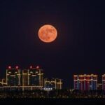 CHINA-HEILONGJIANG-VISTA AEREA-LUNA LLENA