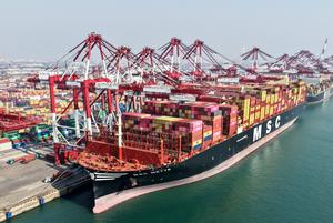 CHINA-SHANDONG-PUERTO DE QINGDAO-FIESTA DE LA PRIMAVERA-OPERACION