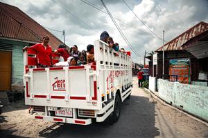 INDONESIA-SUMATRA DEL NORTE-MONTE SINABUNG-ERUPCION-EVACUACION