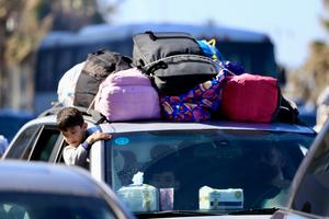 LIBANO-SIDON-ATAQUES AEREOS ISRAELIES-DESPLAZAMIENTO