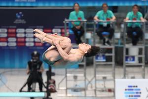 CHINA-BEIJING-CLAVADOS-COPA DEL MUNDO DE WORLD AQUATICS-TRAMPOLIN 3M MASCULINO
