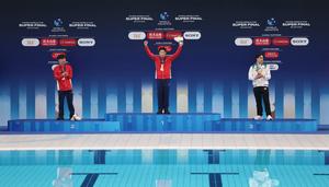 CHINA-BEIJING-CLAVADOS-COPA DEL MUNDO DE WORLD AQUATICS-TRAMPOLIN 3M MASCULINO