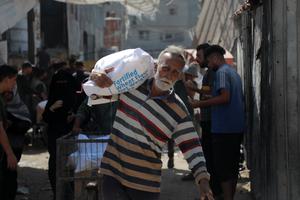 MEDIO ORIENTE-CIUDAD DE GAZA-ALIMENTOS