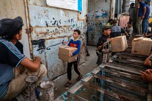 MEDIO ORIENTE-CIUDAD DE GAZA-ALIMENTOS