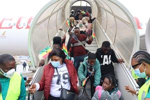 GHANA-ACRA-SUDAFRICA-GHANESES-EVACUACION
