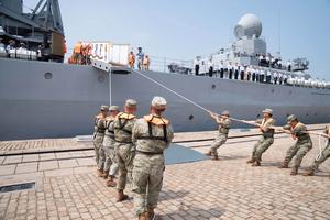 CHINA-SHANDONG-QINGDAO-EJERCICIO NAVAL CONJUNTO CHINA-RUSIA-MONTAJE COMPLETO