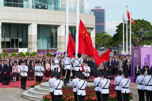 CHINA-HONG KONG-RETORNO A LA PATRIA-29 ANIVERSARIO-BANDERA-CEREMONIA DE IZAMIENTO