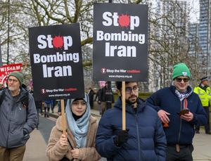 REINO UNIDO-LONDRES-ATAQUES DE EEUU E ISRAEL-PROTESTA