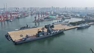 CHINA-SHANDONG-QINGDAO-EJERCICIO NAVAL CONJUNTO CHINA-RUSIA-MONTAJE COMPLETO
