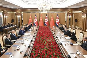 RPDC-PYONGYANG-CHINA-XI JINPING-KIM JONG UN-CONVERSACIONES