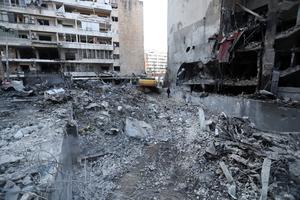 LIBANO-BEIRUT-ATAQUE AEREO-SECUELAS