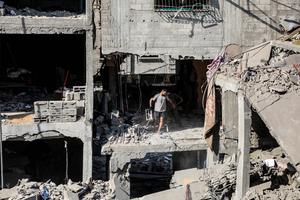 MEDIO ORIENTE-GAZA-CAMPAMENTO DE REFUGIADOS DE AL-SHATI-BOMBARDEO-DAÑOS