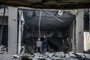 MEDIO ORIENTE-GAZA-CAMPAMENTO DE REFUGIADOS DE AL-SHATI-BOMBARDEO-DAÑOS