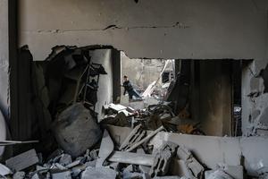 MEDIO ORIENTE-GAZA-CAMPAMENTO DE REFUGIADOS DE AL-SHATI-BOMBARDEO-DAÑOS