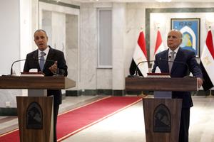 IRAK-BAGDAD-MINISTRO DE RELACIONES EXTERIORES EGIPCIO-VISITA