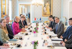 FINLANDIA-HELSINKI-CHINA-WANG YI-MINISTRA DE RELACIONES EXTERIORES FINLANDESA-CONVERSACIONES