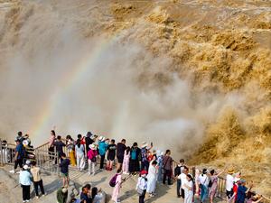 CHINA-SHANXI-JIXIAN-CATARATA DE HUKOU-TEMPORADA DE AGUAS ALTAS