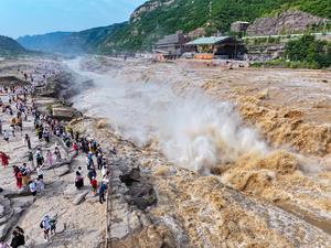 CHINA-SHANXI-JIXIAN-CATARATA DE HUKOU-TEMPORADA DE AGUAS ALTAS