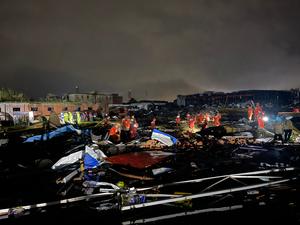 CHINA-HUBEI-HUANGGANG-CONVECCION ATMOSFERICA SEVERA-RESCATE