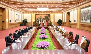 CHINA-BEIJING-XI JINPING-EAU-PRINCIPE HEREDERO DE ABU DHABI-REUNION